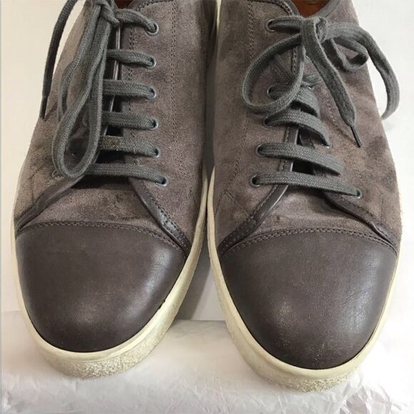 John Lobb Levah Suede With Leather Cap Toe Sneakers Size 10E - Picture 3 of 9